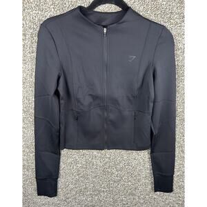 Gymshark Flow Zip Up Jacket Large Body Fit Black Outdoor Gym Fitted